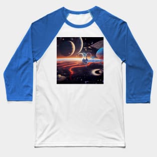 Interplanetary Spaceport Baseball T-Shirt